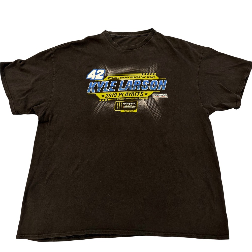 Kyle Larson 42 NASCAR 2019 Playoffs T-Shirt Chip Ganassi Racing Black XL
